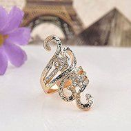 New Women's Ladies Fashion Gold Plated Charm Crystal Engagement Jewelry Ring (8) N2
