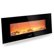 Ivation 50&rdquo; Wall Mounted Glass Electric Fireplace w/ Built In 1500-Watt Heater &ndash; Realistic LED Flames - Mounting... N8