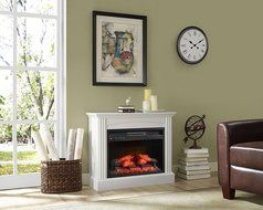 Whalen Furniture Fully Assembled Chesapeake 32" Mantel Electric Fireplace, Pure White