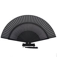 Aircee (TM) 8&lsquo;&rsquo; Delux Decor Ladies Portable Bamboo Silk Lace Japanese Fan (Black 7.7inch) N2