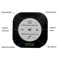 ZDW BTS-08 Bluetooth Waterproof Shower Speakers with Suction Cup, Black