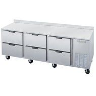 Beverage-Air WTRD72AY-6 Worktop Refrigerator 6 Drawers 21.5 Cu. ft.