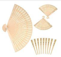 6MILES 72 Pcs Chinese Sandalwood Scented Wooden Openwork Personal Hand Held Folding Fans for Wedding Decoration...