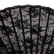 Lady's Girl's Lace Handheld Folding Hand Fan Black N2