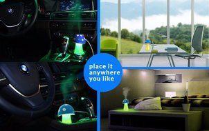 AmiCool 200ml Mushroom Mini USB Humidifier Purifier with LED Light for Office Home Car travel(Red) N12