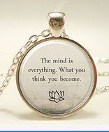 Buddha Quote Necklace, Inspirational Yoga Jewelery, Motivational Quote