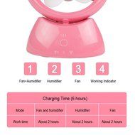 WoneNice Battery Charging USB Misty Cooling Hydrating Mini Fan -3 Different Circulation Mode with Personal Cooling... N5