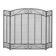Timeless And Elegant Black Finish Foldable Classic Traditional And Classy 3-Panel Fireplace Screen Adds A Classic...