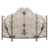 Iron Fireplace Screen with 3 Panels &amp; Stunning Silver Finish Perfect for Home Protection &amp; Decoration