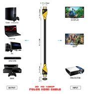 POLOK HDMI Cable 6.5 ft Prime High Speed 1080P, 3D, HDMI 1.4, HD TV, DVD, Notebook, Xbox 360, PS3, Blu-ray, 24K... N5