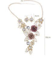 Women Fashion Jewelry Pendant Crystal Choker Chunky Statement Chain Bib Necklace N2