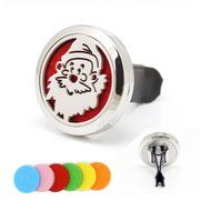 Xmas Santa 316L Stainless Steel Locket Car Air Freshener Travel Aromatherapy Essential Oil Vent Diffuser N4