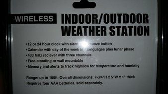 Indoor/Outdoor Wireless Weather Station N2