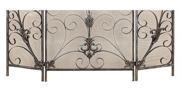 Iron Fireplace Screen with 3 Panels &amp; Stunning Silver Finish Perfect for Home Protection &amp; Decoration N2