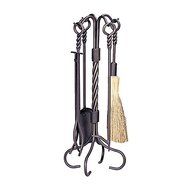 5 Piece Bronze Metal Fireplace Tool Set