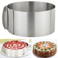 Mousse Cake Mold, OPACC Adjustable Roung Ring Stainless Steel Mousse Baking Mould Layer Cake Slicer Kit(9.5 to...