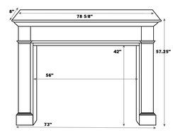 Pearl Mantels 550-56 Richmond Paint Grade Fireplace Mantel, Interior Opening 56-inch Wide by 42-inch High N5