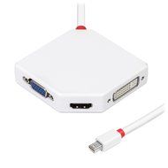 Aurum Cables Mini DisplayPort to HDMI + DVI + VGA Female Cable - 3 Pack Cable with 3 Piece Cable Ties - 1 Feet N5