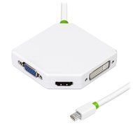 Aurum Cables Mini DisplayPort to HDMI + DVI + VGA Female Cable - 3 Pack Cable with 3 Piece Cable Ties - 1 Feet N6