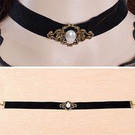 Vintage Black Velvet Retro Choker Collar Bib Necklace Charm Pendant Jewelry N6