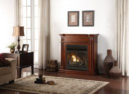 Duluth Forge Dual Fuel Vent Free Fireplace - 32,000 BTU, Remote Control, Autumn Spice Finish N4