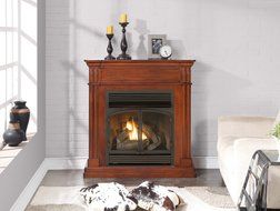 Duluth Forge Dual Fuel Vent Free Fireplace - 32,000 BTU, Remote Control, Autumn Spice Finish N5