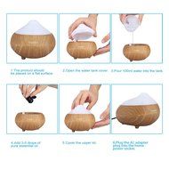 Finether 110ml Portable Essential Oil Aroma Diffuser Ultrasonic Humidifier Air Mist Aromatherapy Purifier LED... N6