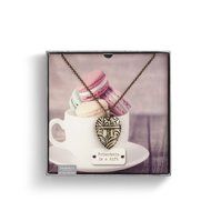 Demdaco Story Heart Pendant - Friendship is a Gift 32&quot; Brass Necklace &amp; Locket