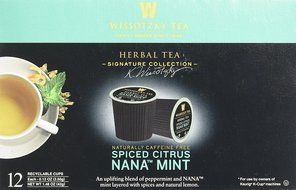 Wissotzky Tea Spiced Citrus Nana Mint Herbal Single Serve Cups for Keurig K Cups, 12 Count N25