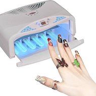 White 54W UV Lamp Light Nail Art Dryer Gel Curing with Fan + 6PCS 9W Tubes N3