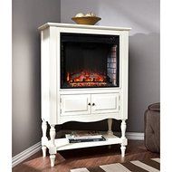 Providence Fireplace Tower in Antique White Finish N6