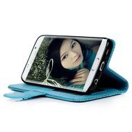 S6 Edge Case,Samsung Galaxy S6 Edge Case - Wallet Embossed Totem Flower Premuim PU Leather Snug Fit Soft TPU Inner... N2