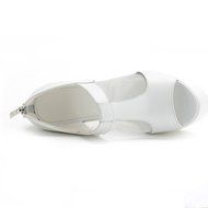 Spritech(TM) Women Girl Summer Net Yarn Stripe PU Leather Open Toe Platform Peep Toe Bootie Flat Shoes Black 39 N7