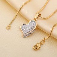 Luxurious Gold Filled elegant women white topaz pendant necklace with gift box