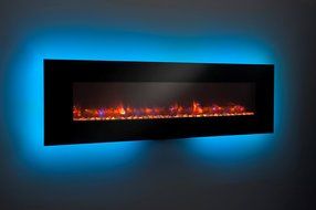 GreatCo 94" Gallery Linear Electric LED Fireplace. Includes LED Backlighting, Heater, IR Remote, 6 ft Cord, Stonefire... N4