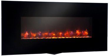 GreatCo 94" Gallery Linear Electric LED Fireplace. Includes LED Backlighting, Heater, IR Remote, 6 ft Cord, Stonefire... N5