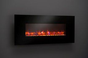 GreatCo 94" Gallery Linear Electric LED Fireplace. Includes LED Backlighting, Heater, IR Remote, 6 ft Cord, Stonefire... N6