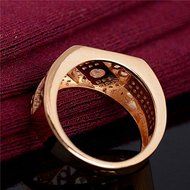 Fashion Noble 1pc 18K Gold Filled Cubic Zirconia Men's Women Ring size9-11 (10) N2