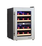 Vinotemp 12-Bottle Dual-Zone Thermoelectric Mirrored Wine Cooler