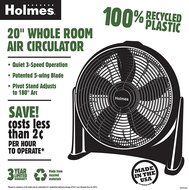 Holmes 100% Recycled 20" Power Fan, Made in the USA N3