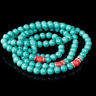 8mm China Tibetan Buddhist Turquoise Mala Prayer Bead N3