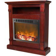 Cambridge Sienna Fireplace Mantel with Electronic Fireplace Insert, Mahogany N4
