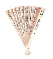 6MILES 24 Pcs Chinese Sandalwood Scented Wooden Openwork Personal Hand Held Folding Fans for Wedding Decoration... N7