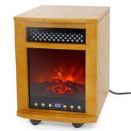 Electric Fireplace Heater 1500W Firebox Insert Heater 3D Wood Frame Oak N2