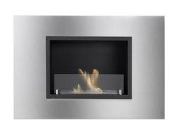 Ignis Quadra Recessed Ventless Ethanol Fireplace with Glass N3