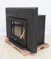 HorseFlame wood burning fireplace insert Matt black