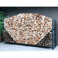 ShelterIt Straight Firewood Log Rack with Kindling Wood Holder and Waterproof Cover, 8', Black