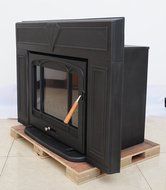 HorseFlame wood burning fireplace insert Matt black N4