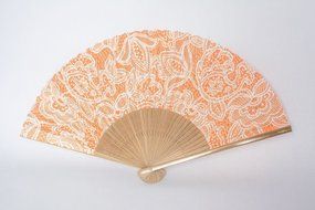 Fine &amp; Folded Folding Hand Fan - Longhorn &amp; Lace with Beautiful Magnetic Carrying Case N2