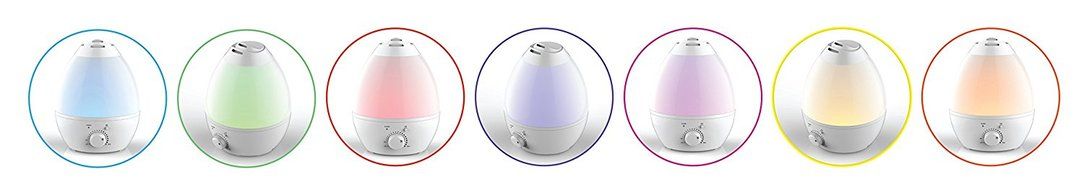 Bell &amp; Howell 9959 Ultrasonic Color Changing Humidifier, White N3